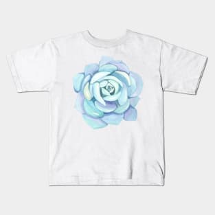 Hand painted blue succulent Kids T-Shirt